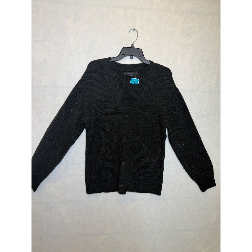 JAYWALKER Black Sparkle Knit Cardigan Button Front Long Sleeve Sweater Medium